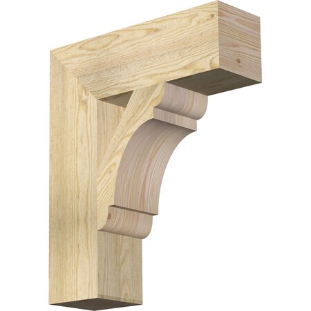 Ekena Millwork Olympic Block Rough Sawn Bracket, Douglas Fir, 6"W x 20"D x 24"H BKT06X20X24OLY05RDF